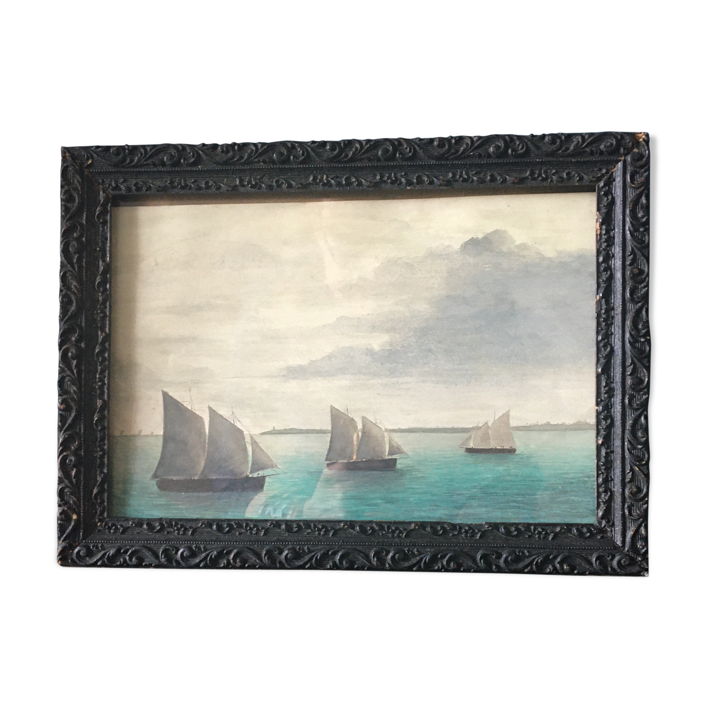 Framed signed painting, late 19th century