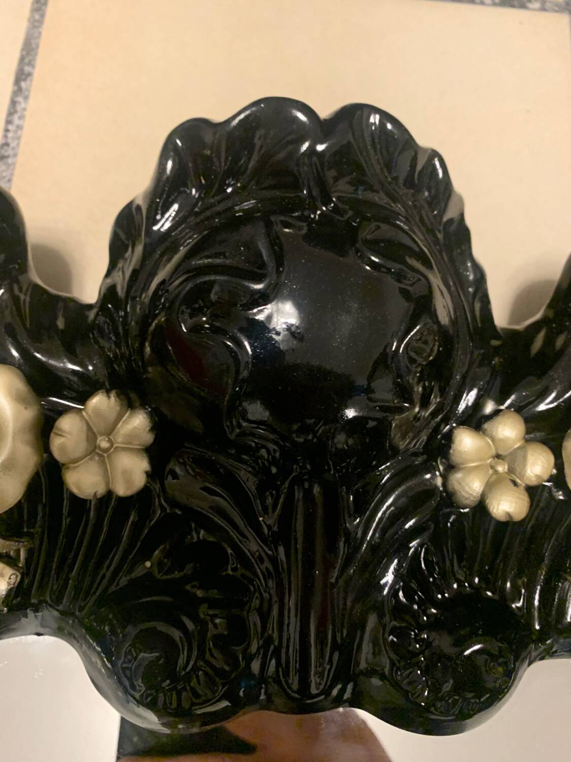 Renovated rococo style porcelain mirror