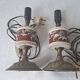Paire de lampes vintage laiton/ céramique