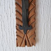 Bougeoir mural en bois et métal, années 60