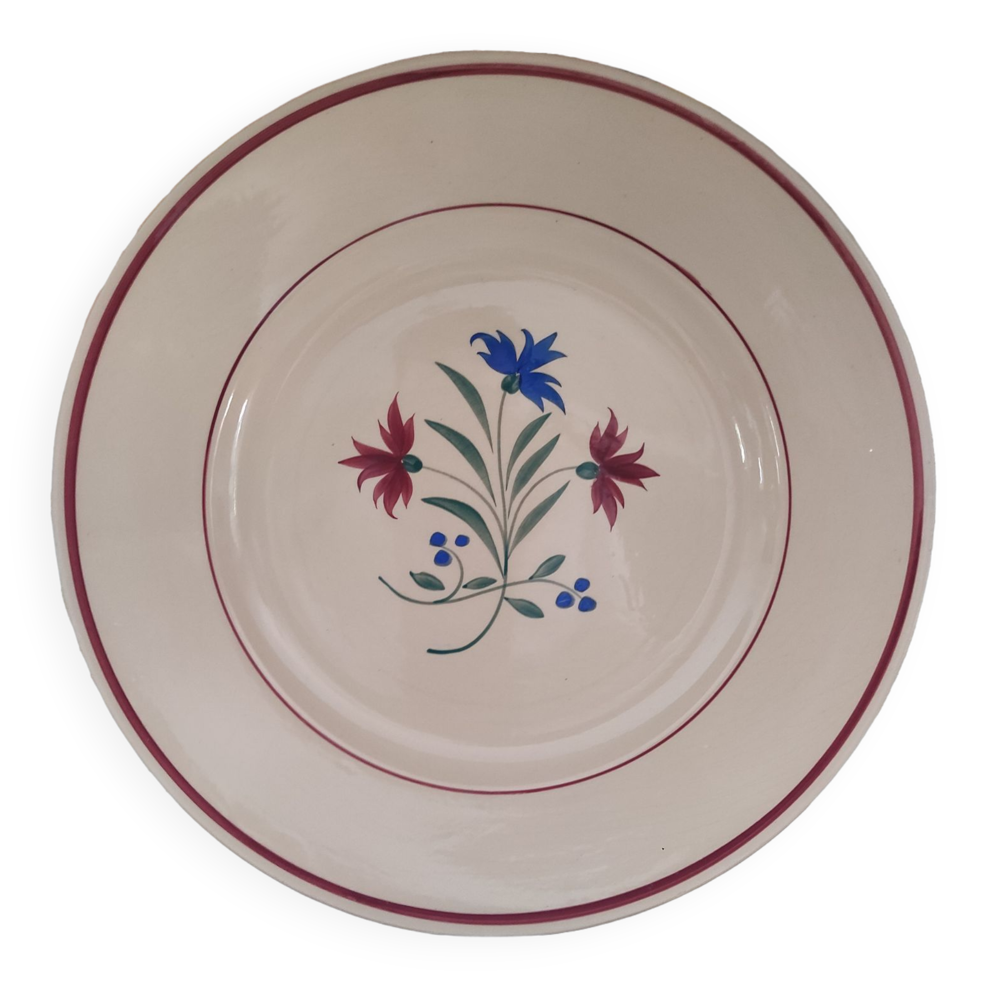 Round dish 30s earthenware K&G Lunéville model Denise