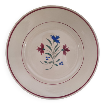 Plat rond années 30 en faïence K&G Lunéville modèle Denise