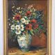 Wildflower bouquet, oil on panel signed Toutaiy.