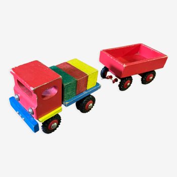 Camion transport et sa remorque jouet