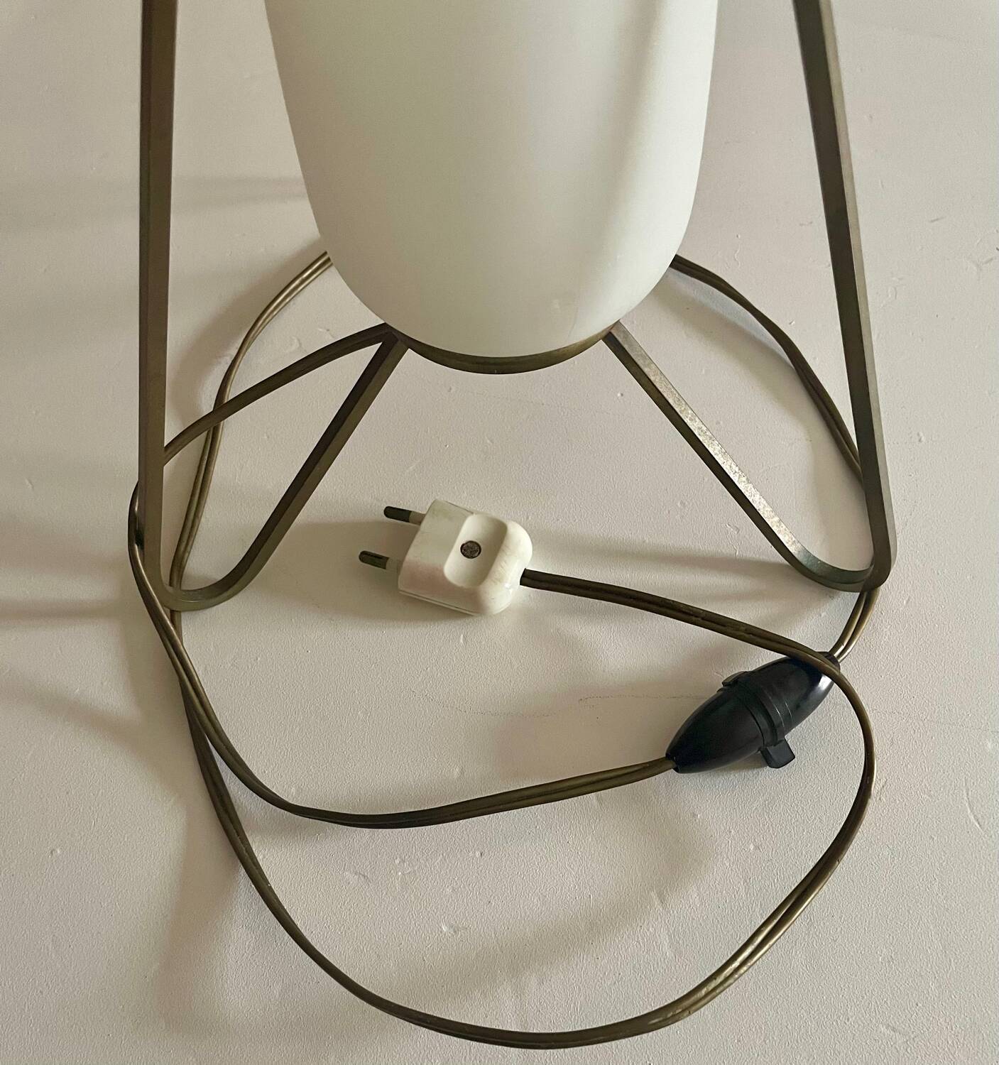 Space age opaline brass lamp from the 60s