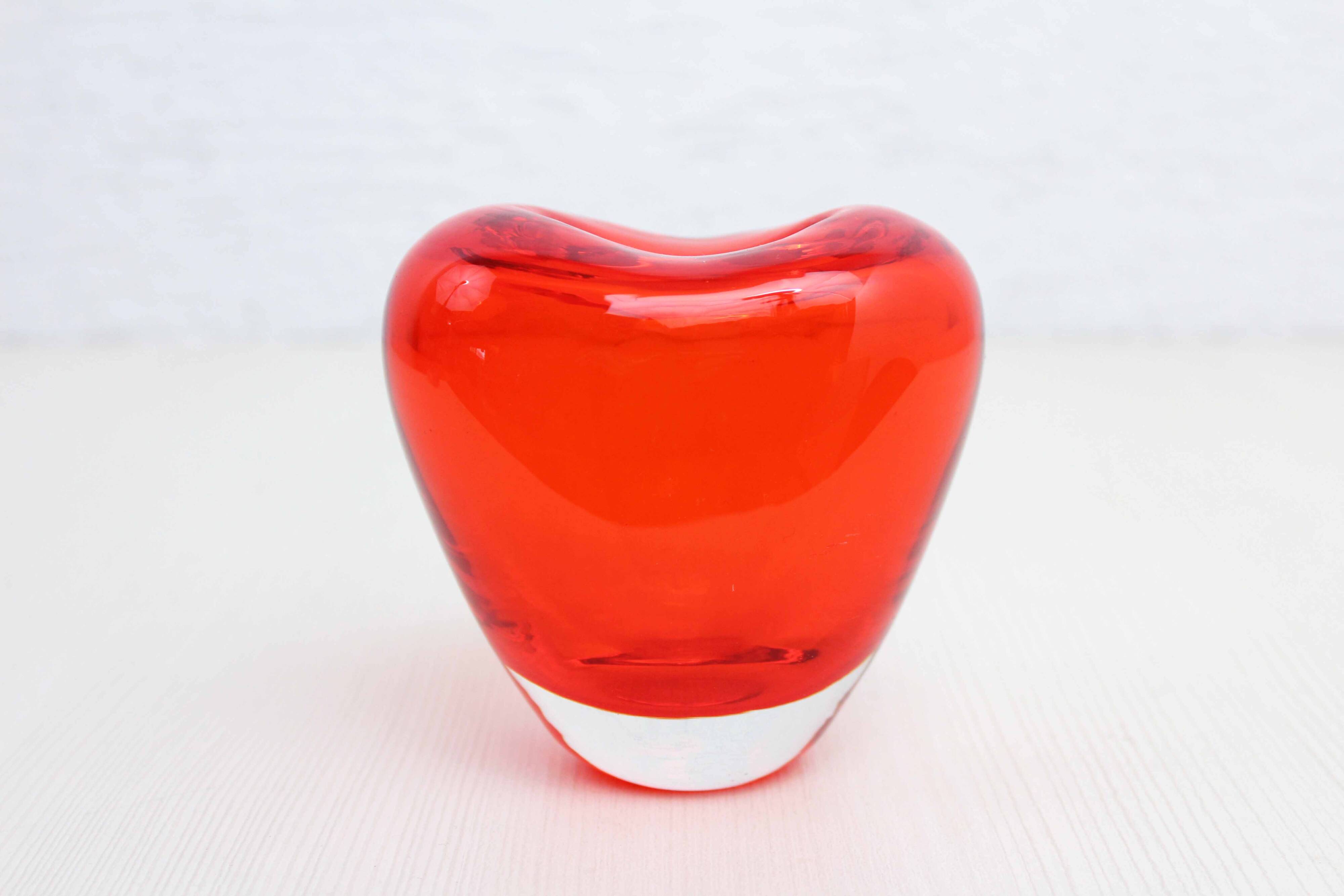 Vintage orange glass vase