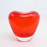 Vintage orange glass vase