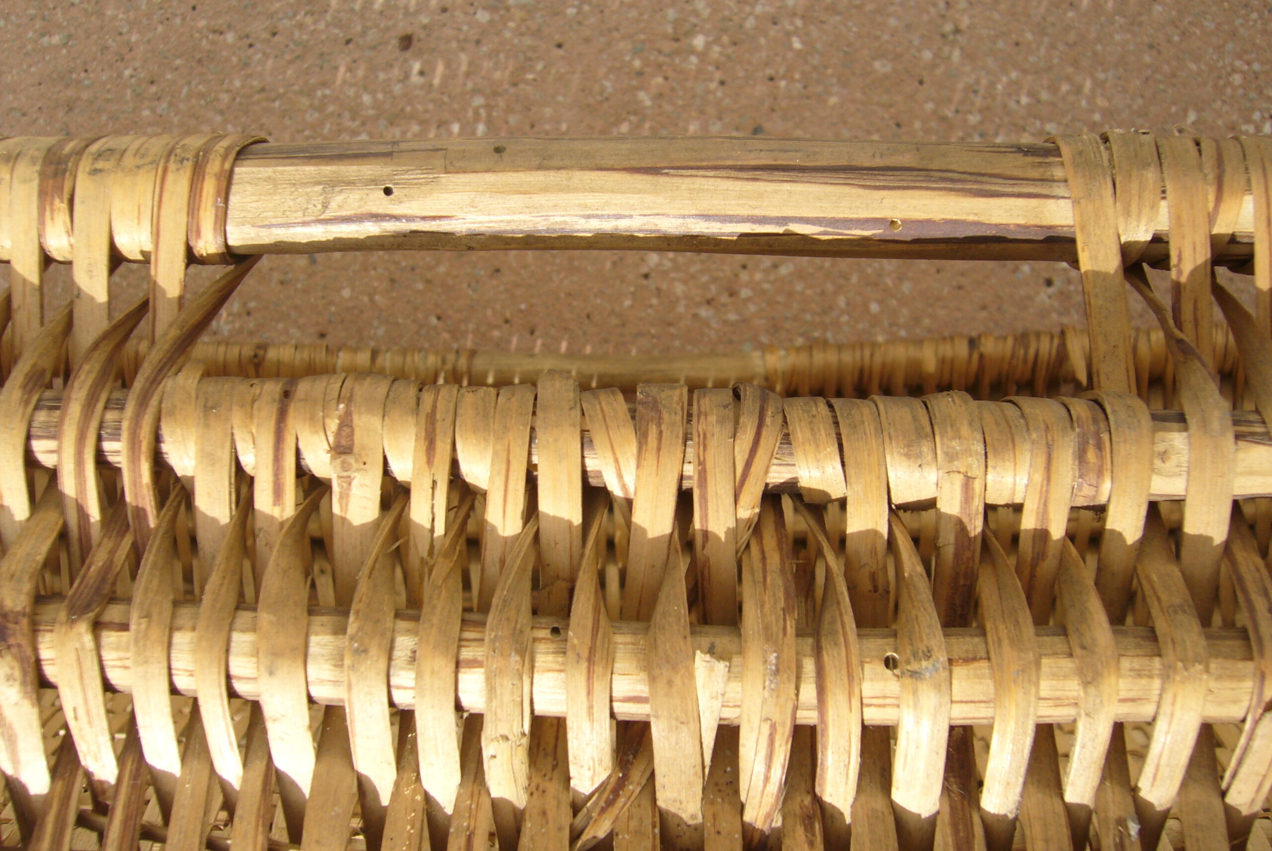 Old wicker laundry basket