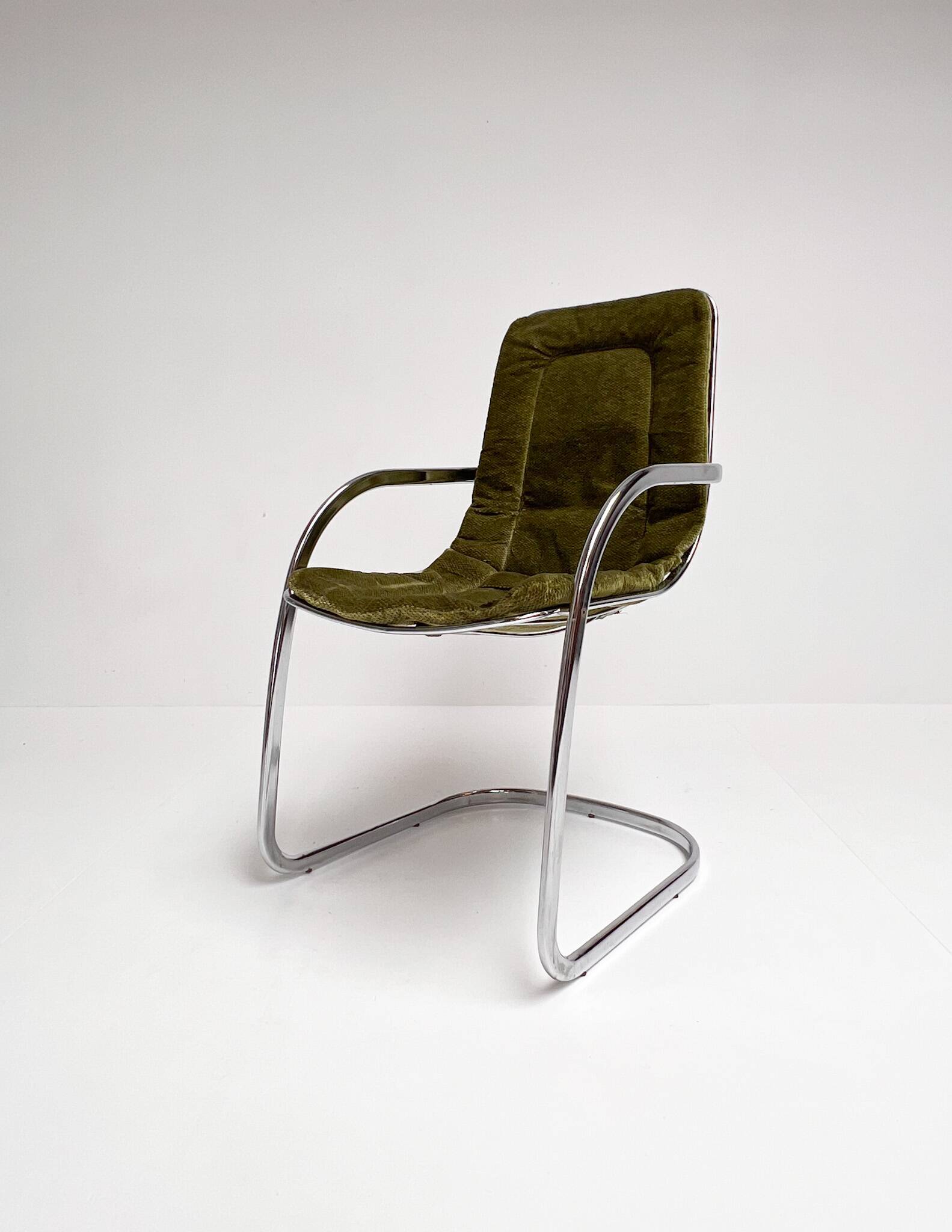 Set of 4 chrome wire chairs by Gastone Rinaldi for Rima, 1960s