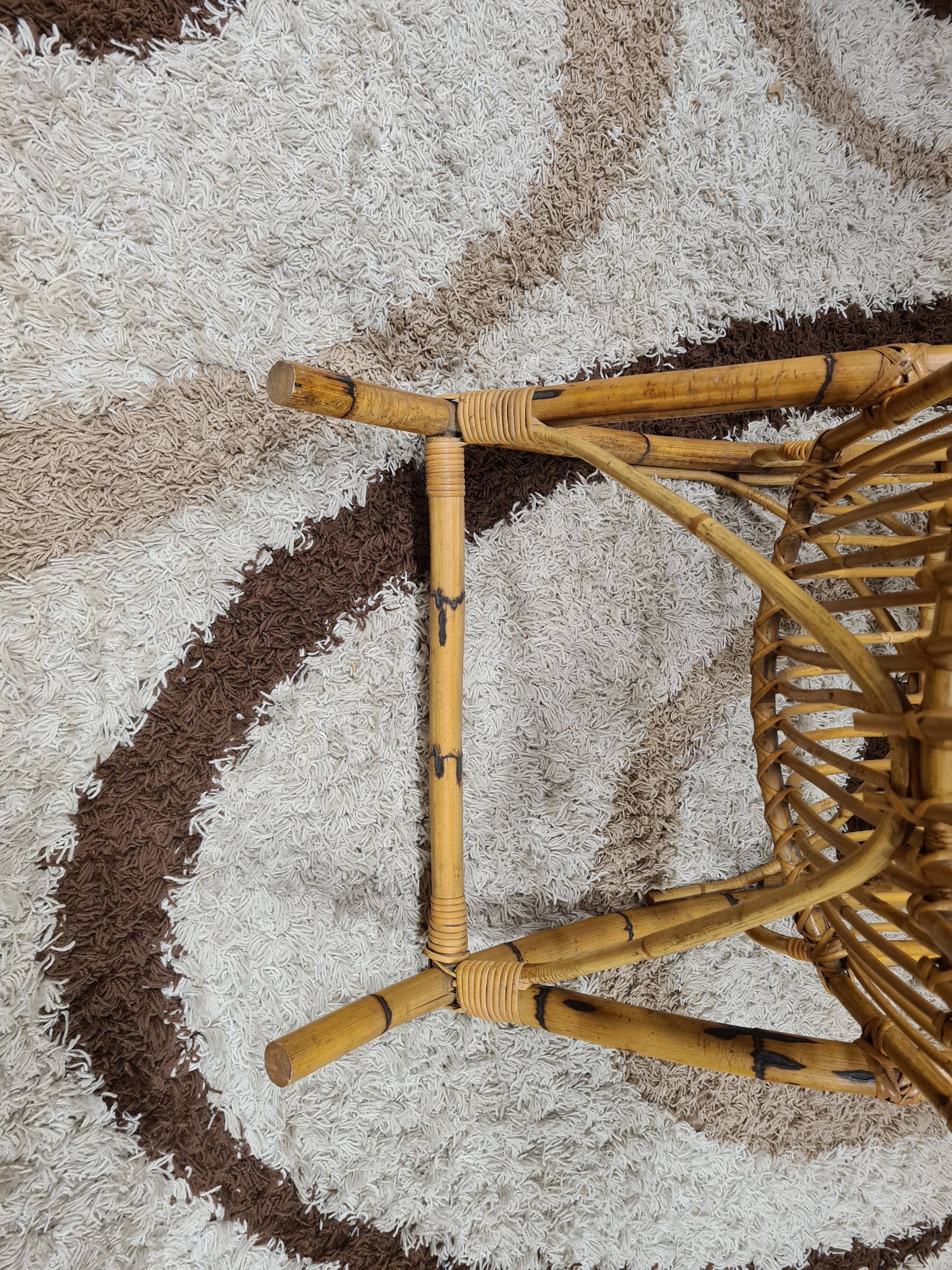 Rocking-chair rattan bamboo 60s