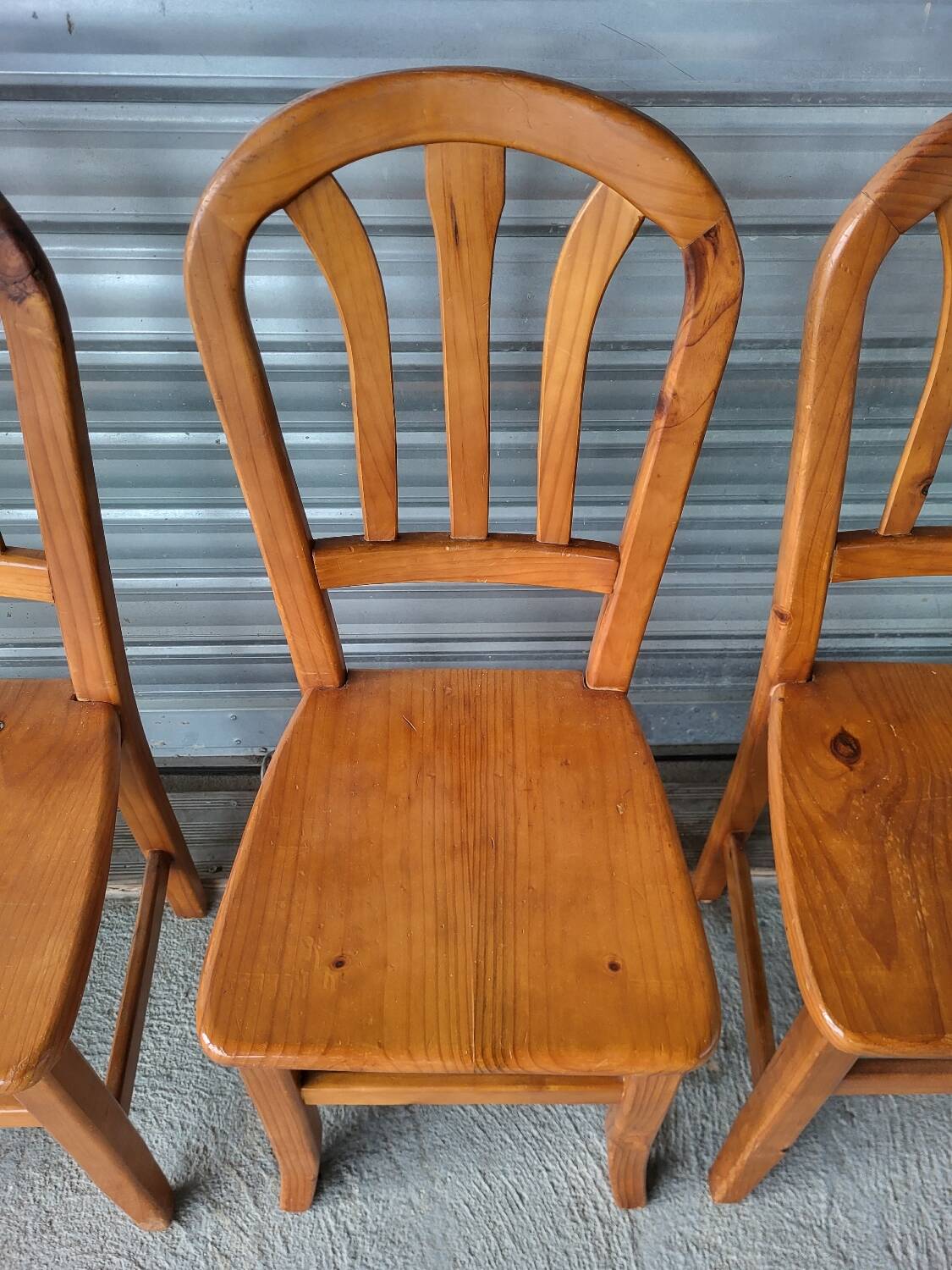 Set of 4 vintage solid wood chairs
