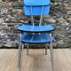 Extendable blue formica table and 2 chairs, 1960s