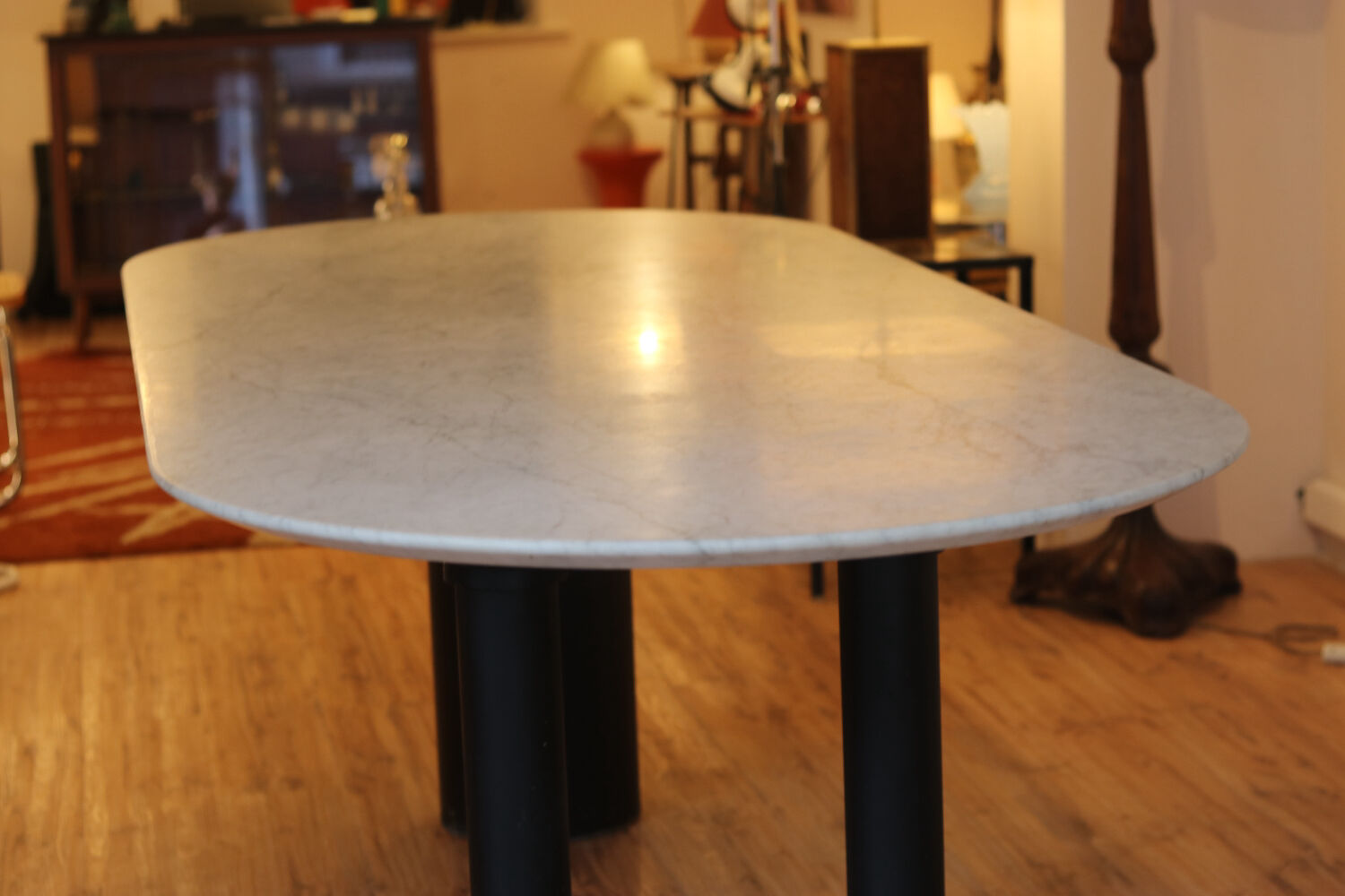 Large marble dining table, 1980s