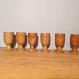 Set of 6 sandstone foot glasses