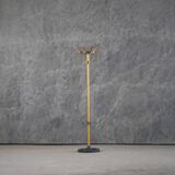 Vintage brass & metal coat stand by Jacques Adnet, France 1950s