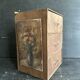 Small antique wooden drawer unit with floral painting, 1900.