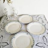 Set of 4 dinner plates in Sarreguemines Digoin earthenware, blue color, Vaucluse model