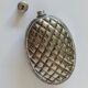 Vintage 1950s silver-plated flask in the shape of a pine cone.