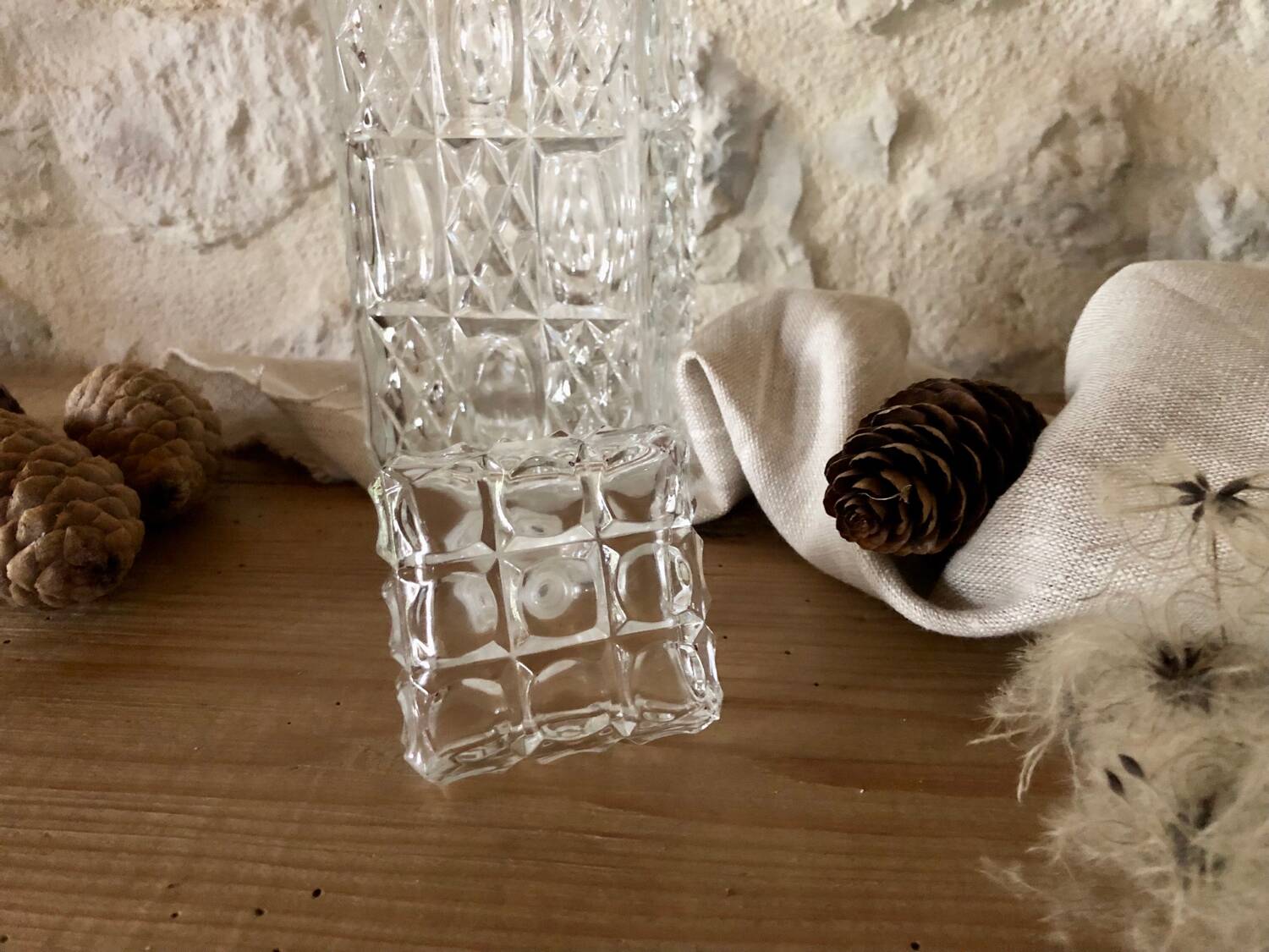 Large ornate glass carafe