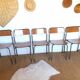 5 Marbled brown formica chairs