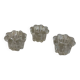 Trio de bougeoirs fleur en verre moulé de Reims