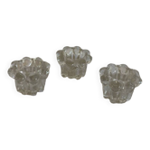 Trio de bougeoirs fleur en verre moulé de Reims
