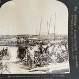 Old photography stereo, stereograph, luxury albumine 1903 Pei Ho River, China