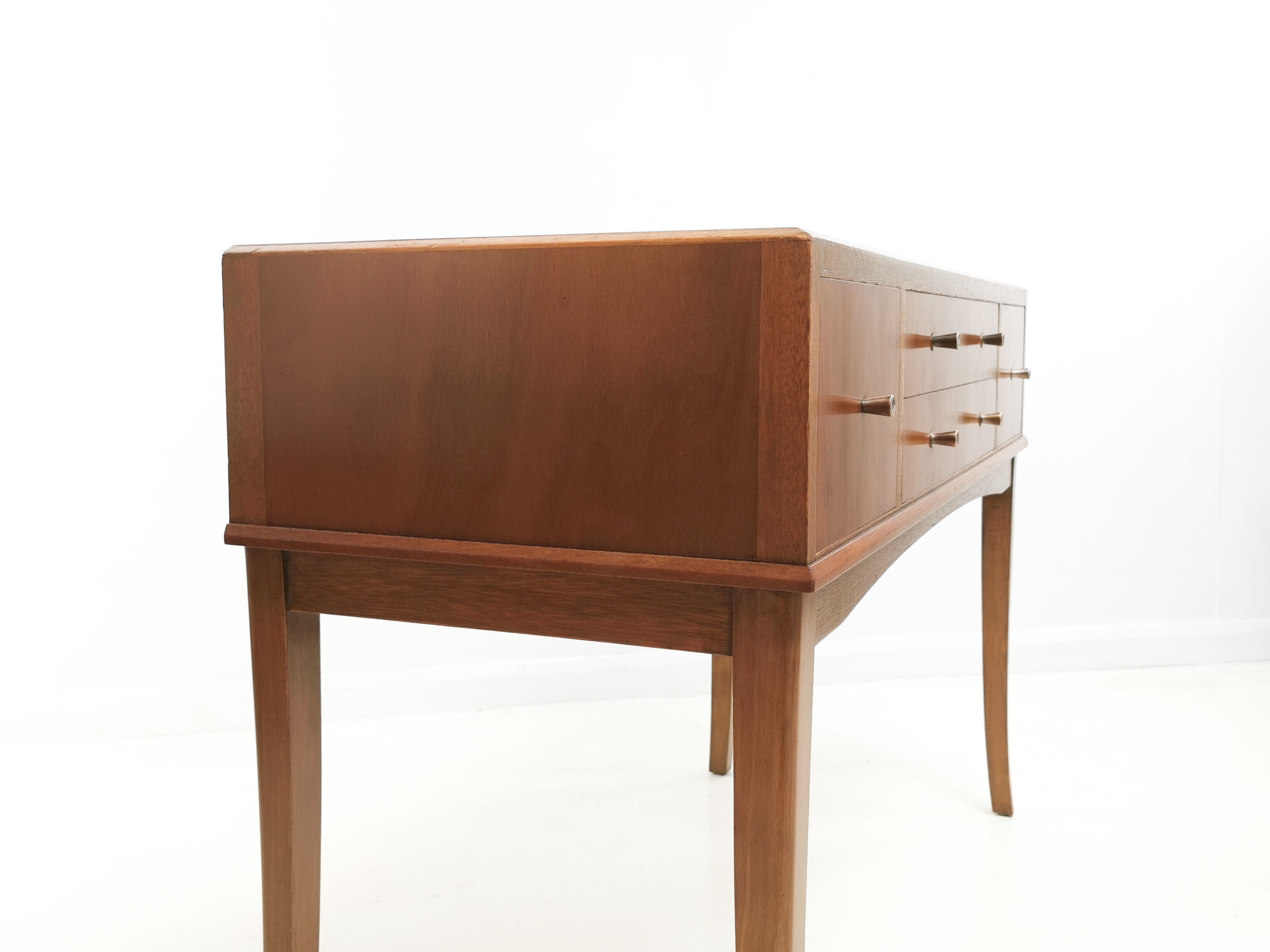 British vintage walnut mid century dressing table