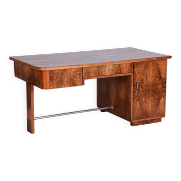 Bureau en noyer Art Déco de Up Závody, République tchèque, années 1930