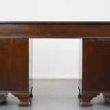 English desk with leather desk top and 9 drawers
