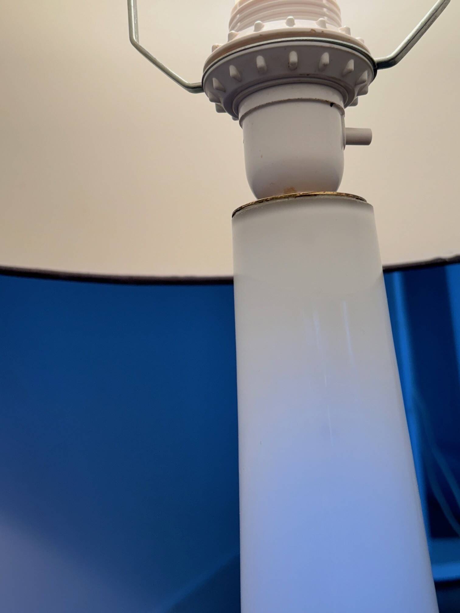 opaline and brass lamp - Sweden 60s/70s