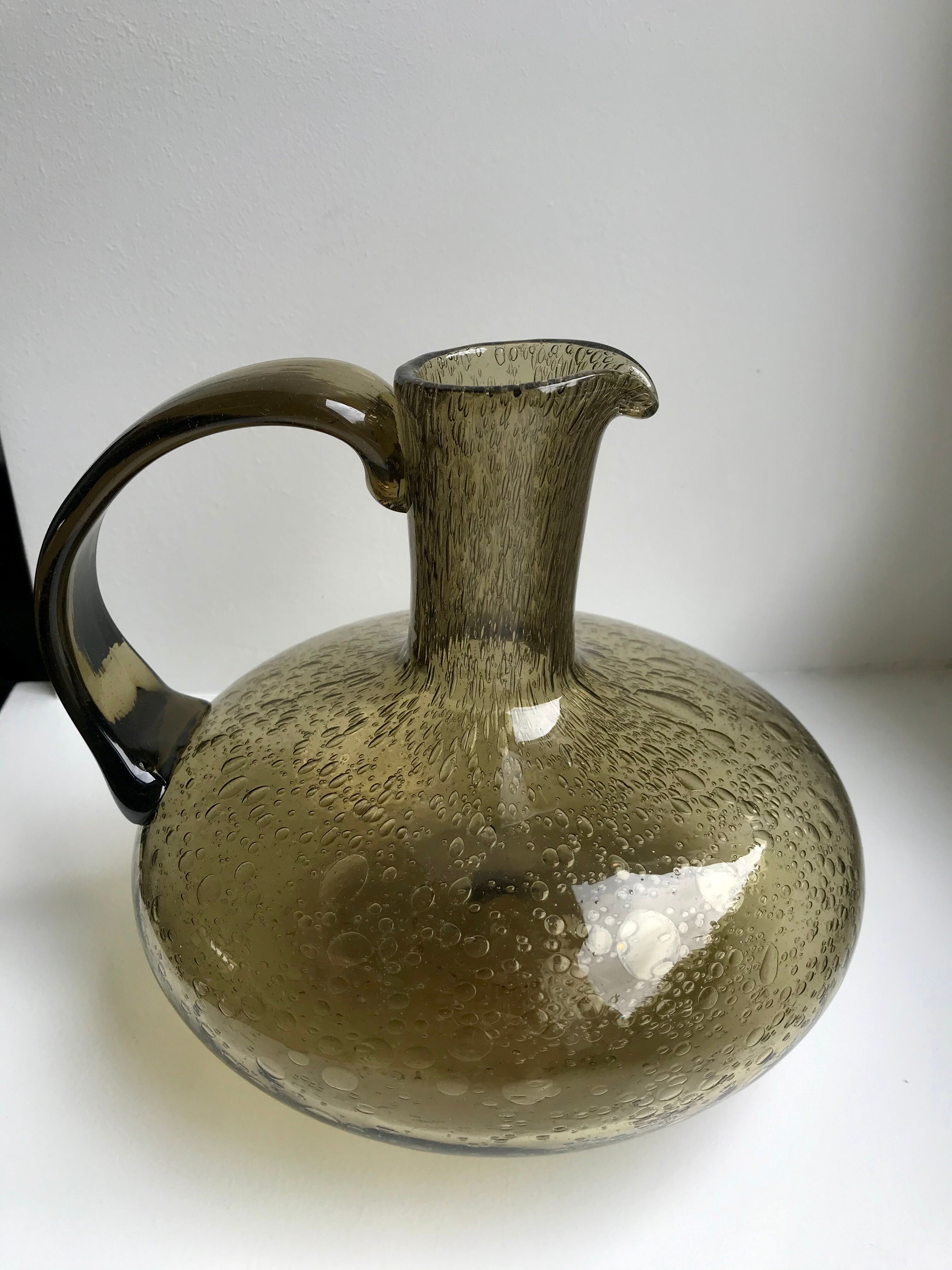 Glass decanter Biot 60s 70s