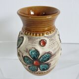Ceramic vase with floral decoration "West Germany" 50s 60s