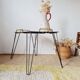 Black metal side table with scoubidou, 1950s