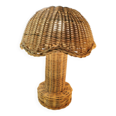 Lampe à poser en rotin tresse