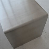 Minimalist brushed aluminum side table