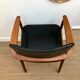 Fauteuil en teck et vinyle noir 1960