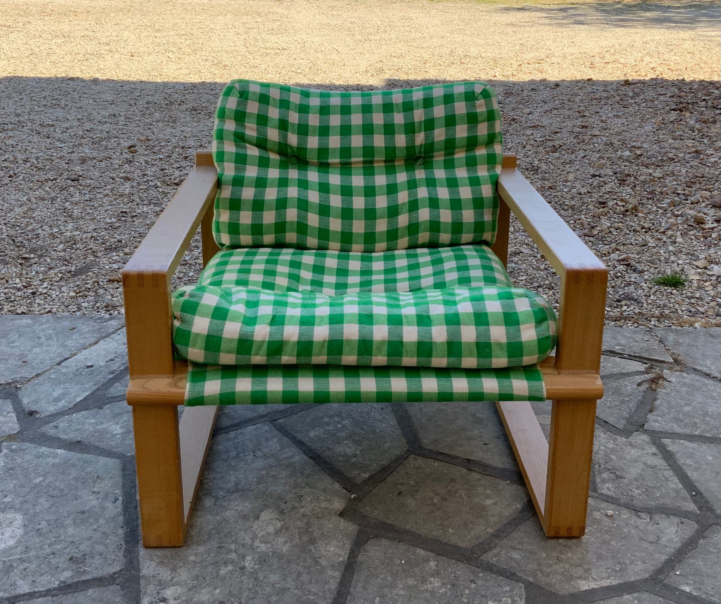 Vintage pine armchair