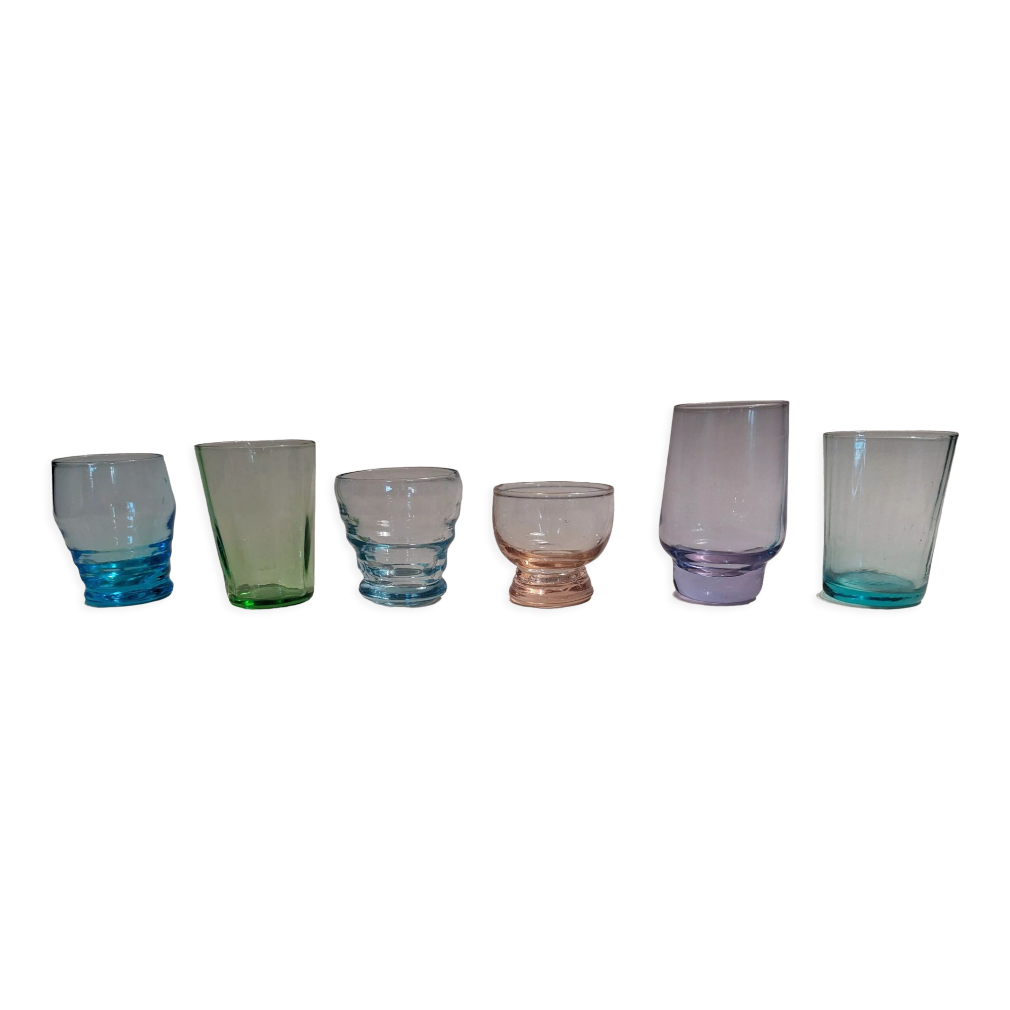 Vintage shooter shot glasses series of six assorted colors