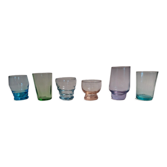 Vintage shooter shot glasses series of six assorted colors