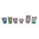 Vintage shooter shot glasses series of six assorted colors