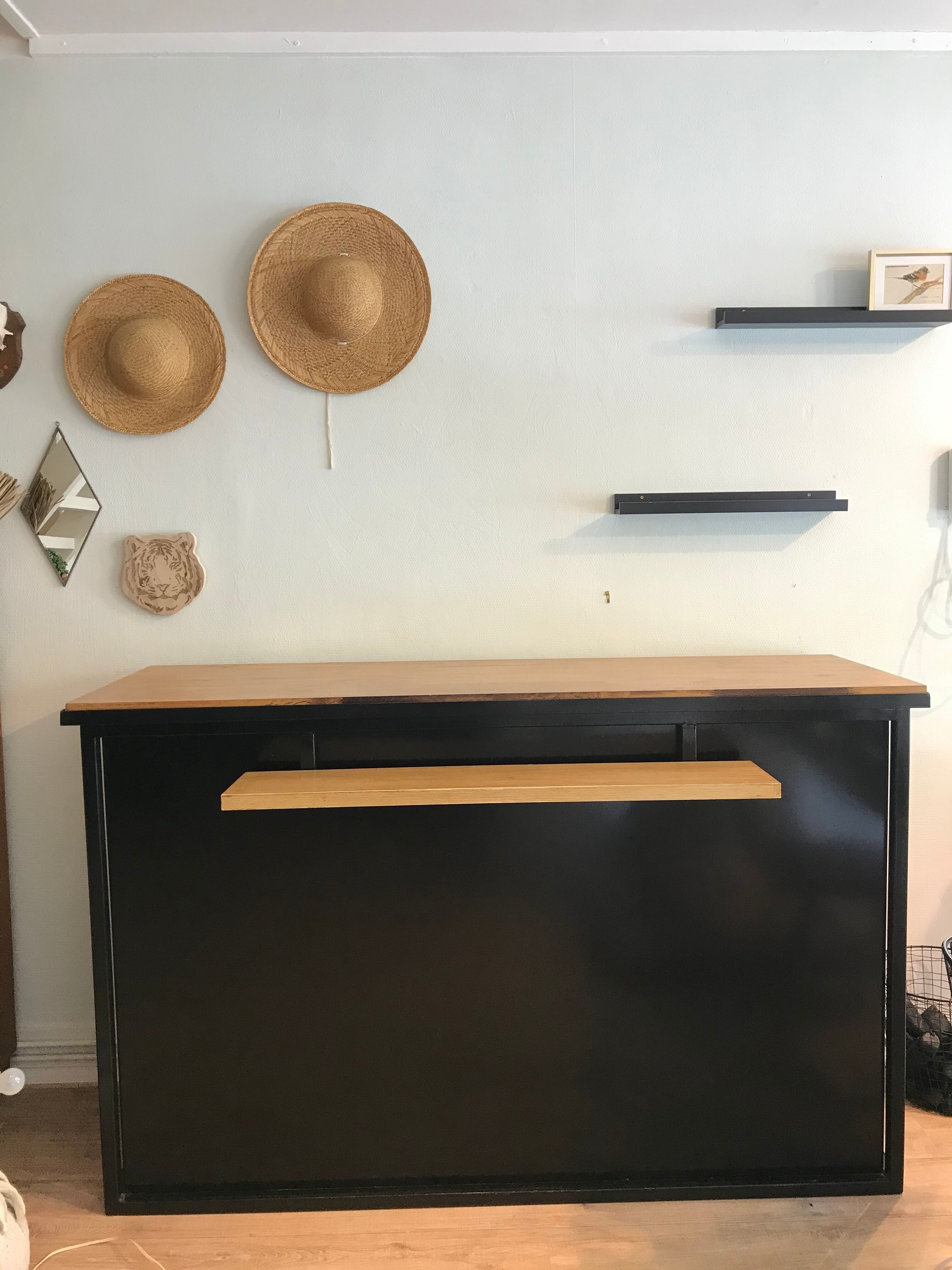 Metal and wood countertop