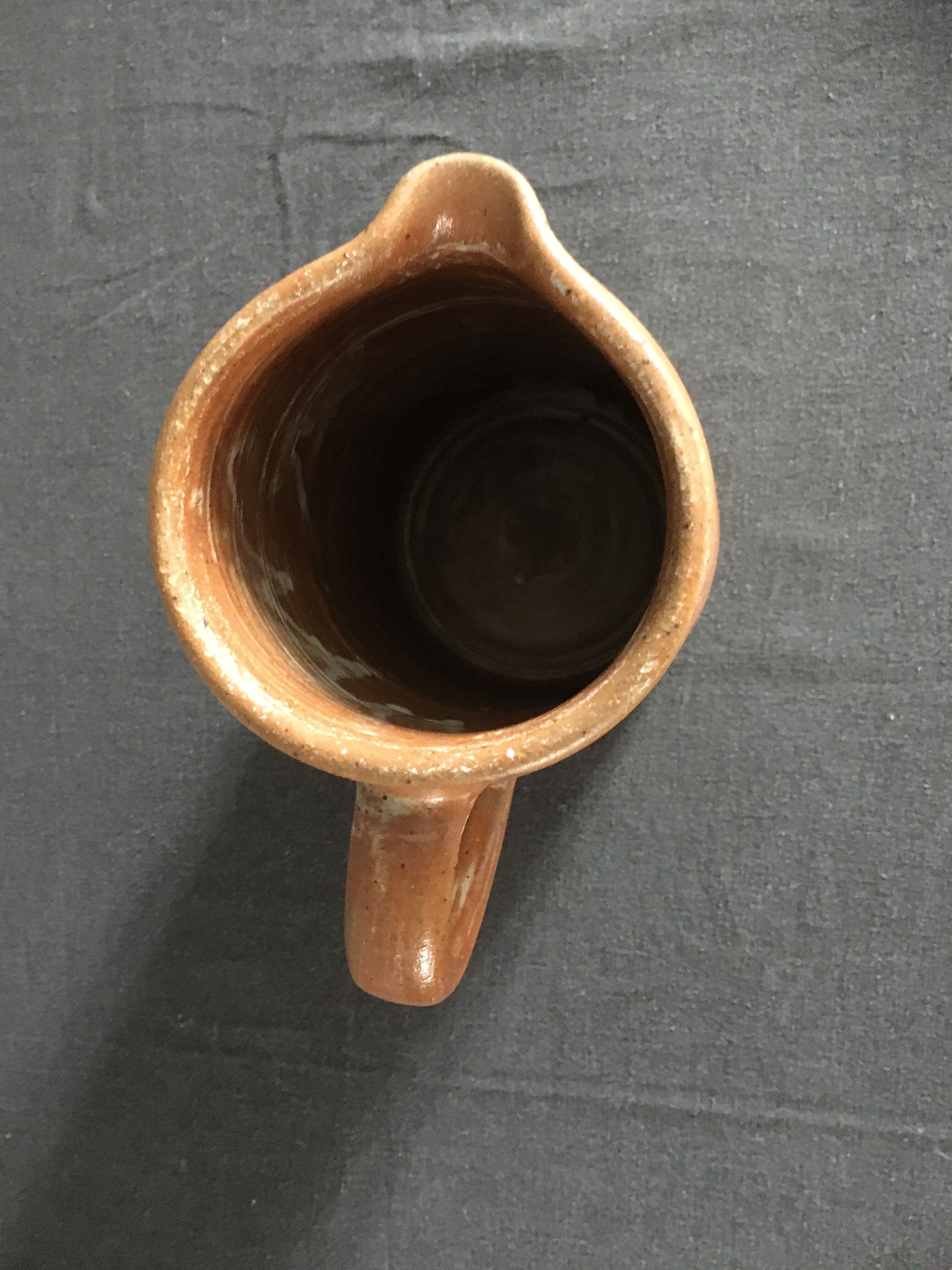 Set of 2 enamelled stoneware jugs