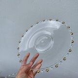 Trio of gold beaded glass dishes