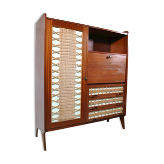 Rattan secretary cabinet 1960