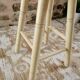 Vintage stool in cream white patinated wood