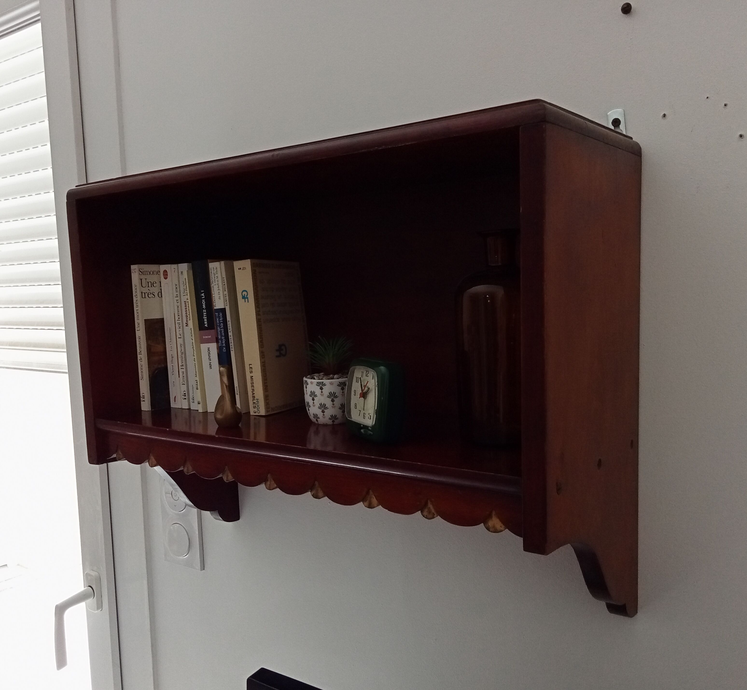 Vintage solid oak wall shelf
