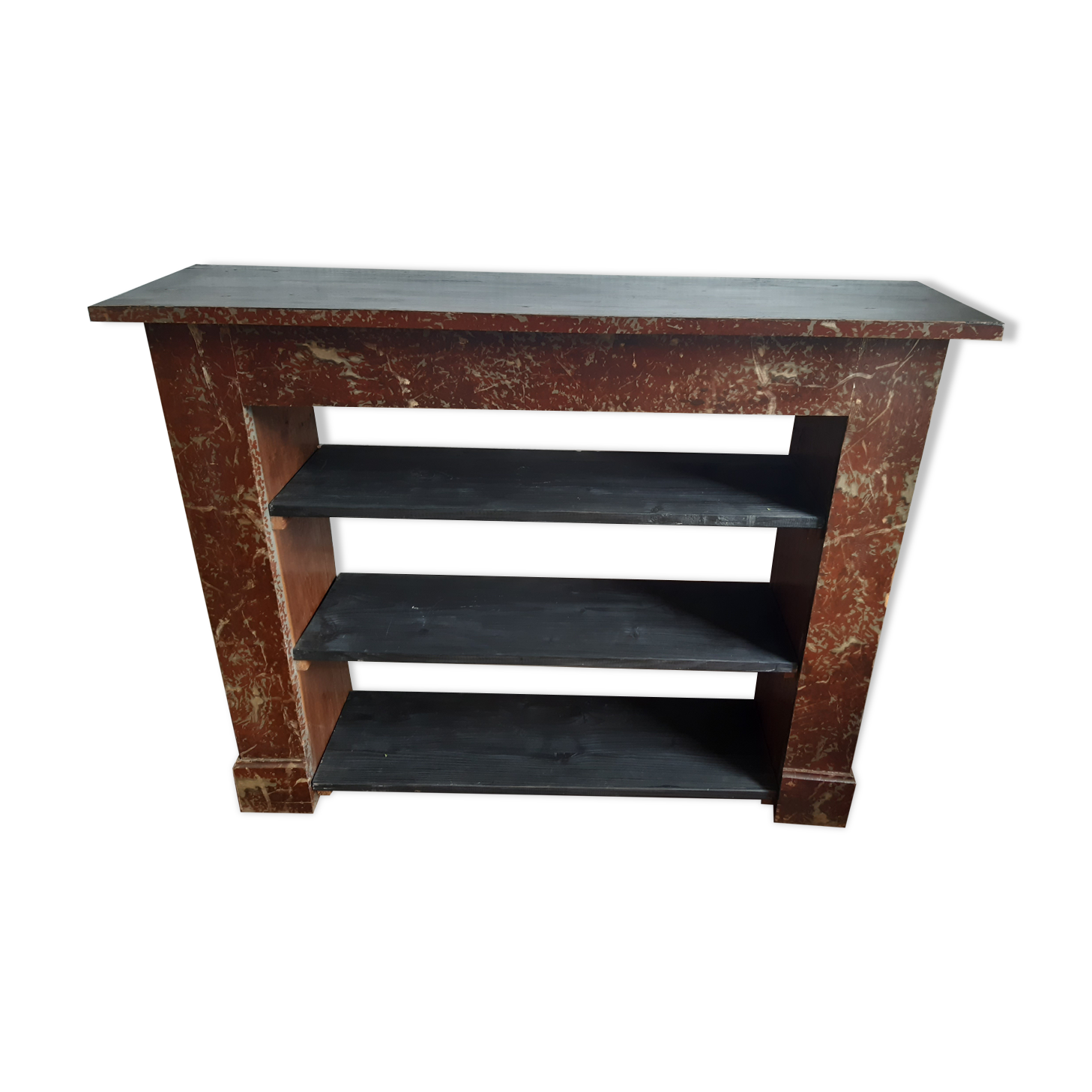 Shelf old mantelpiece faux marble circa 1900