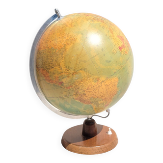 Large vintage backlit globe or world map
