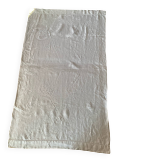 Monogrammed damask table runner